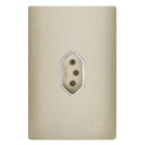 Conjunto Tomada Vertical 10A  - Novara Especiais Champanhe